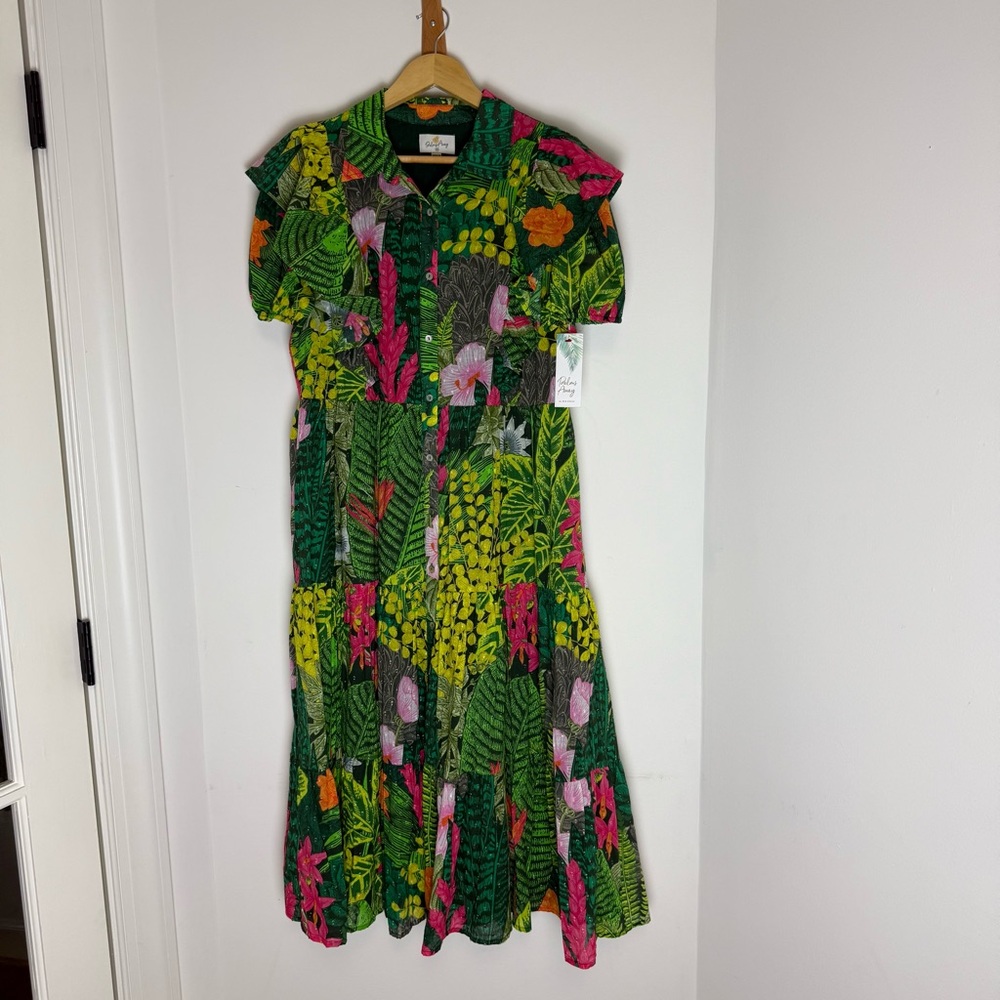 Palms Away by Red Dress Tropical Midi Dress NWT Sz Medium